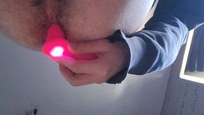 21 year old boy treats himself to my dildo for the first time