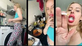 Chain Smoking Eve 120 while cooking Part 2