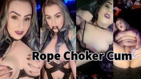Big Titty Goth Babe Rope Choker Cum & Bouncing Boob Worship