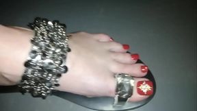MISTRESS LADY L DIAMOND FLIP FLOPS AND SEXY RED NAILS (video short version)