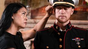 ”Asian COUGAR stepmum had stepson wear step dad his military outfit”