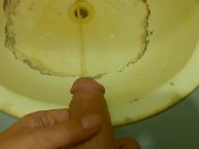 A Man Pees in a Squatter's Sink - Male Piss | Guy's Urine