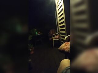 Balcony with family inside