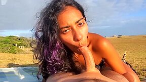 Passionate Outdoor Encounter By The Forested Coast Of Uruguay