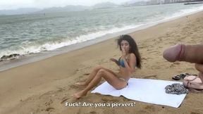 Beach MILF Lets Stranger Cum on Her Tits After Public Cock Flash