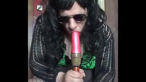 mark wright the crossdressing sissy is willing to get a taste of his asshole from around another mans cock