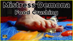 Eggs, tomatoes & – crushed under my feet - Mistress Demona