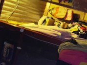 Latina Step-Aunt with sexy black fishnet stockings and happy ending. All natural