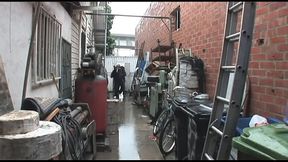 Eat my pussy a little and then fuck me hard standing on abandoned place