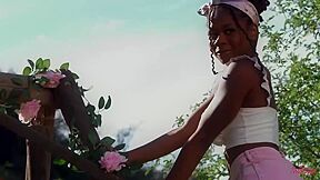 Gorgeous Ebony Hazel Grace Is Touching Her Hungry Hole With Love