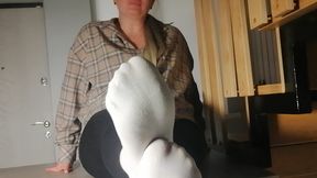 Worship my sweaty socks and feet after a long day!