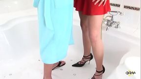 Bathroom Slut Cute Golden Pissy Fuck n Suck