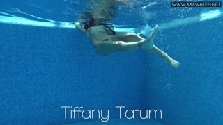Hungarian tiny pornstar Tiffany Tatum swimming naked