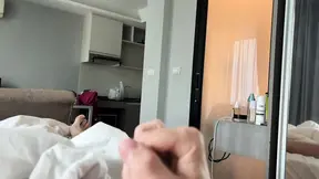 Step sister catches me with a massive cock