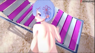 Rem doggystyle on the beach | Re: Zero | Full &amp; POV on patreon: Fantasyking3