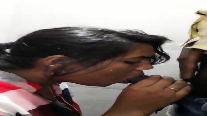Indian sexy slutty college girl suck BF's dick in a college washroom