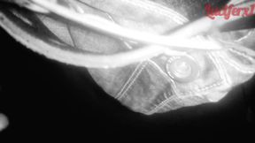 Hard big black dick in long jeans pants