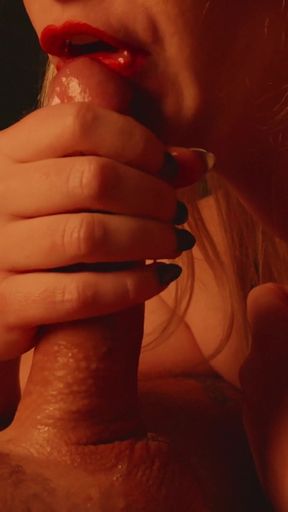 Perfect Girl Gives a Deep Blowjob with Lots of Spit - Sensual Asmr