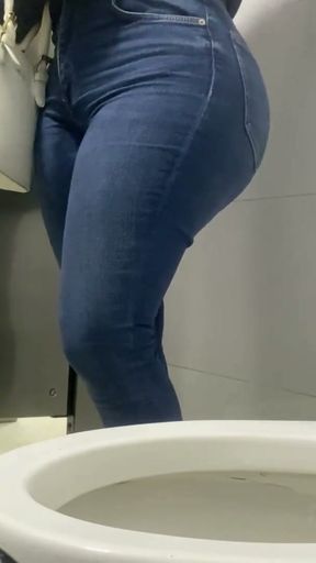 Sexy girl is captured in public restrooms in shopping mall   Clip 3