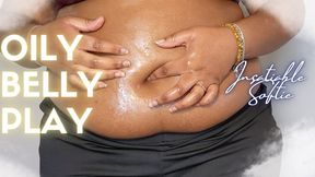 POV Ebony BBW Teases You with an Oily Belly Rub 4K