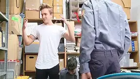 Cute Boy Caught Stealing Cell Phones Gets Fucked By Two Guards