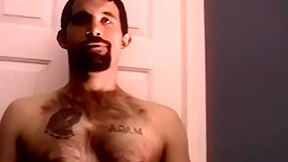 Hairy Dude Jerks Off And Jizzes On Cam