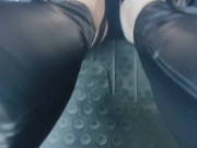 Pedal pumping in my black leather pants or in my black leather sandals