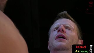 Bdsm gay braces himself for fisting
