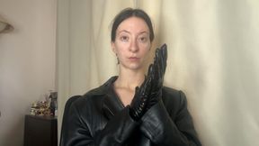 Leather Goddess ASMR: Gloves, Neck Nipple Touching Sensual Moans