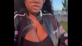Oversized tits outside almost caught walking around