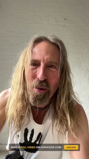 Longhairdude in Skinny Black Jeans, Black Hand T-shirt, New Rock Cowboy Boots Wanks and Cums