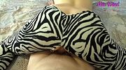After a theme party, a beauty in a zebra costume passionately fucks and gets a cumshot in her mouth.