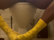 BBC Morning Milking Session on the toilet with Cum Shot