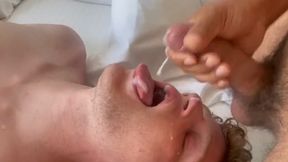 YOUNGSTER FACE SMASHED, TONGUING CUM AND SLURPING FEET