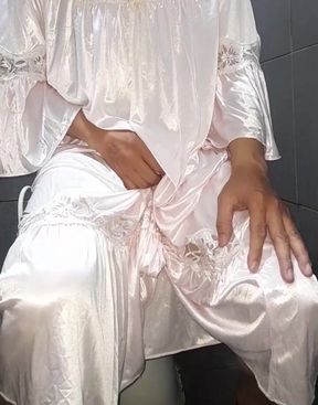 Crossdresser Gorgeous Satin Lingerie Pleasure