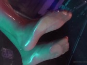 Wet nylon soles in the shower