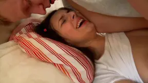 German teen moans as fat cock bangs her holes