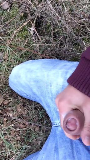 Foreskin Cum - Cumshot Outdoor