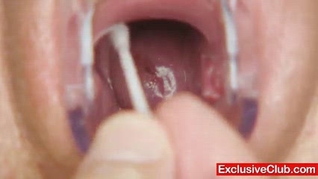 Hot babe Nikki pussy pumped during gyno exam
