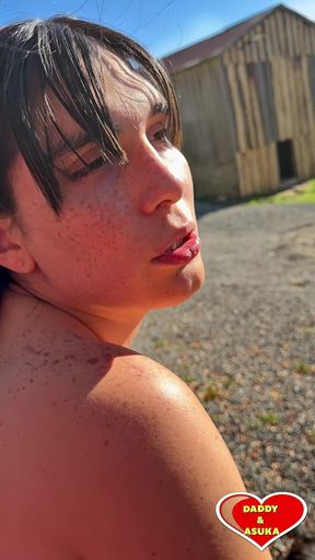 Sexy Gingham Girl Gets Pounded and Gets a Creampie Outdoors on the Farm Part 1