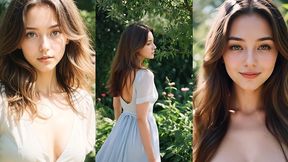 21 years old lucy in the garden - sexy boobs and ass in the sun (ai-generated)