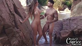 Blonde slut loves to fuck hard on me in a public outdoors scene