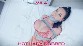 Mila's Ambush: Lingerie Bondage and Gag Extravaganza Bondage H265 MP4 4K ( Duct tape Bondage, Panty Stuffing, Cleave Gag, (OTM) Gag, Hogtie, Clear tape Wrap, OTN Bandana Gag )