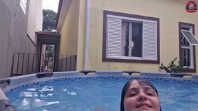 Your Slut Neighbor Showing Herself in the Pool