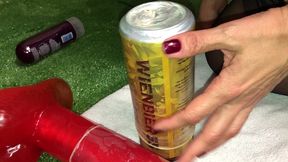depois de destruir minhas pregas com uma tora de 40cm decidi acabar o estrago enfiando uma lata de cerveja gigante. voce nao vai acreditar no que aconteceu com minhas pregas.