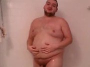 Fat Boy Takes A Shower