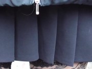 Sissy Cum a Lot in Public with Vibrating Buttplug