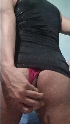 It's Not Gay if I Play with My Ass with the Toy, Lingerie and Her Skirt, Right?