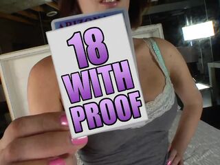 Brunette hair teen gets her 1st hardcore action and warm load in her throat