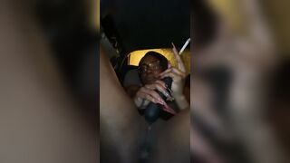 Outdoors double dildo play & squirting